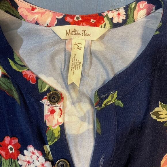 Matilda Jane Navy Floral Romper Size Small - Picture 2 of 4